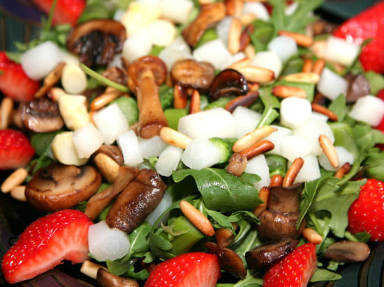 Asperge salade met champignons