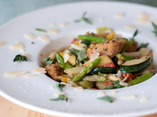 Fettucini met Quorn en asperges