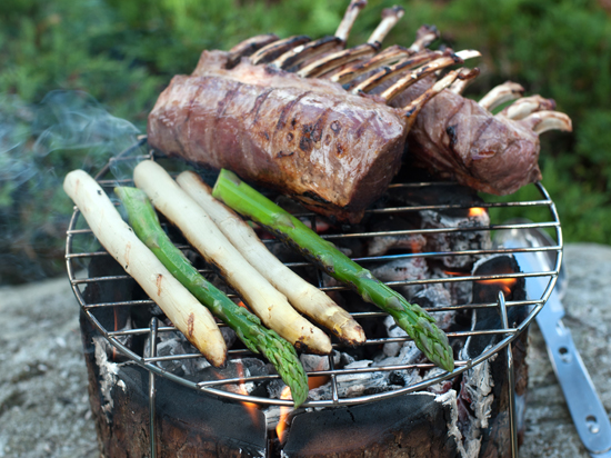 Geroosterde asperges met gebraden Texels lam