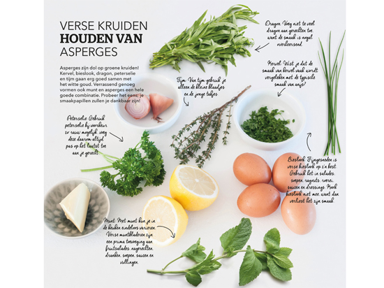 Asperges met verse kruiden