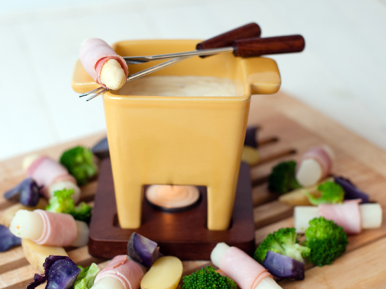 Kaasfondue met asperges